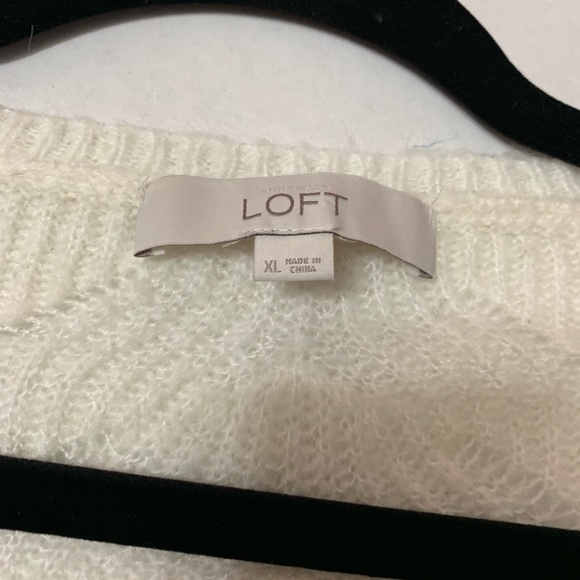 Ann Taylor LOFT Cream Cropped Open Knit Sweater, Women’s Size XL - Picture 2 of 6